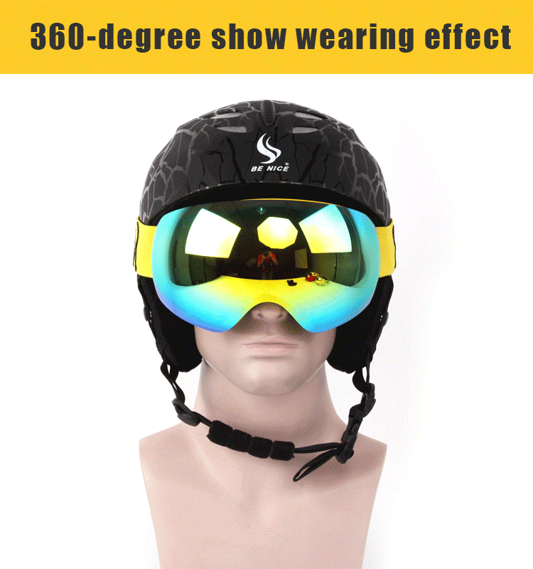 BENICE Ski Goggles Double Lens Eyewear Gray