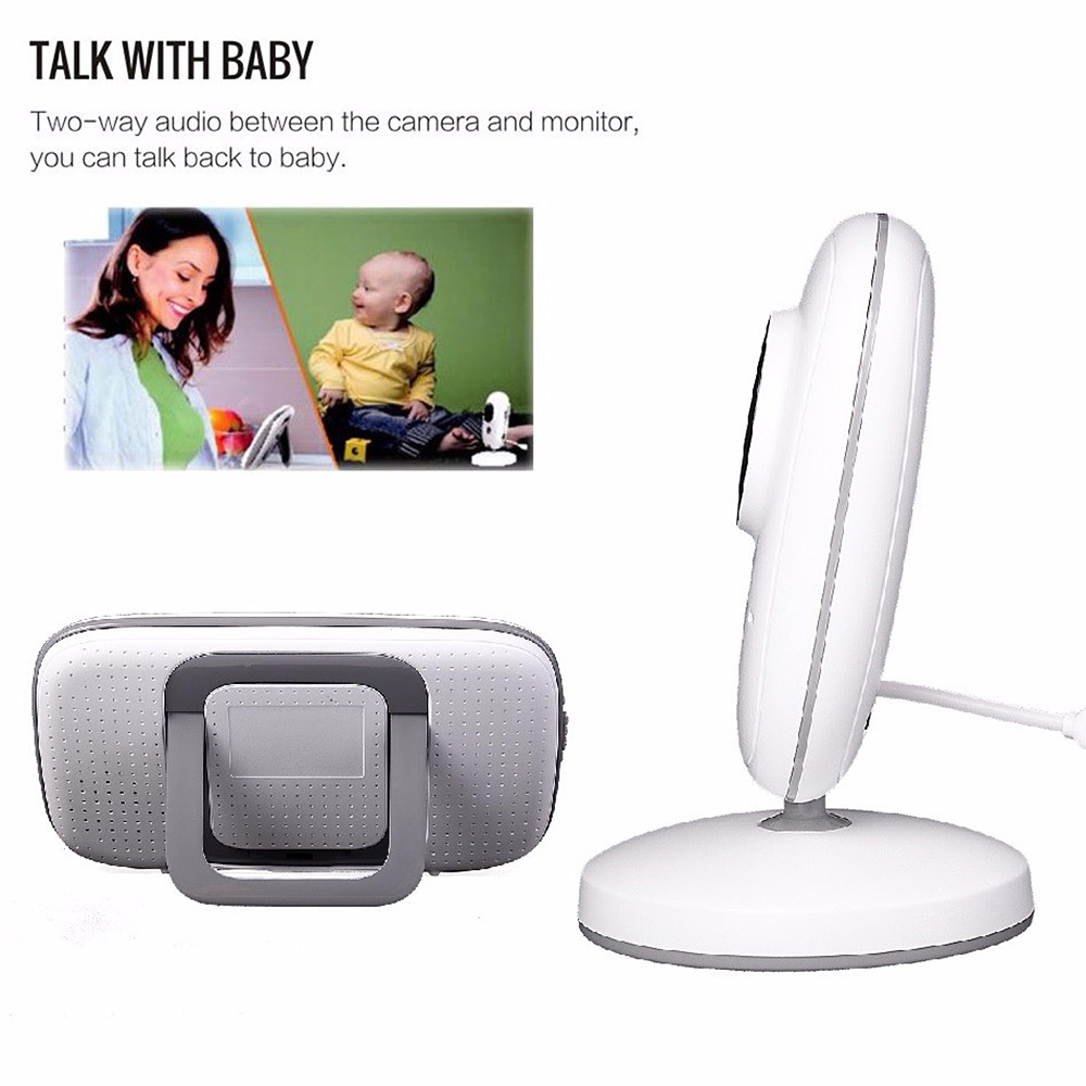 VB603 Baby Monitor with Two-way Audio Temperature 8 Lullabies Alarm Night Monitor -White