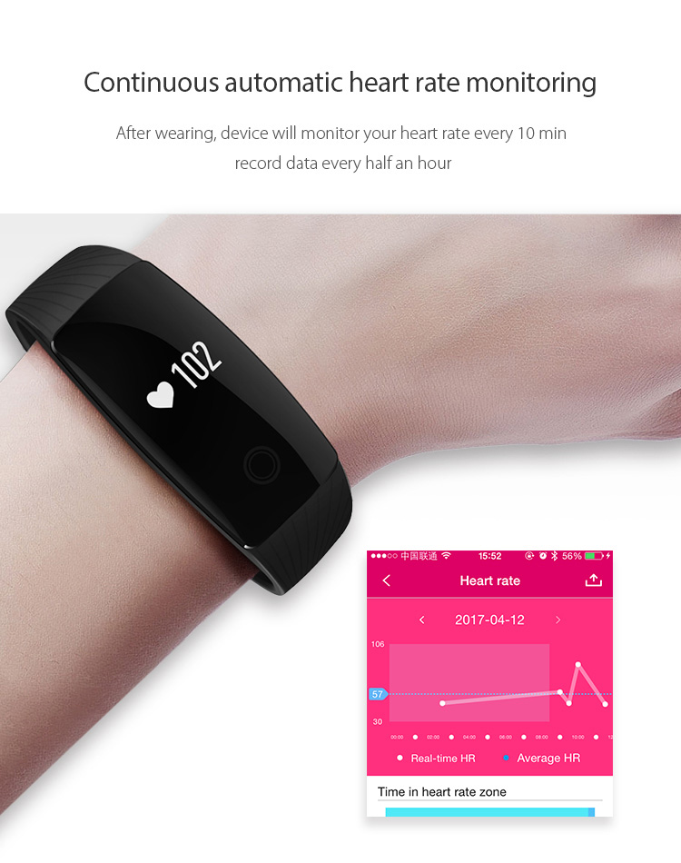 Makibes V05C Smart Bracelet Bluetooth IP67 Water Resistant Activity Sports Tracker Heart Rate Monitor Compatible With Android iOS - Blue