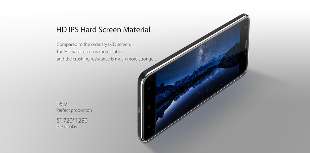 [HK Stock]Blackview A7 5.0 Inch Smartphone HD Screen Dual Rear Camera 8GB MT6580A Quad core Android 7.0 2800mAh - Black