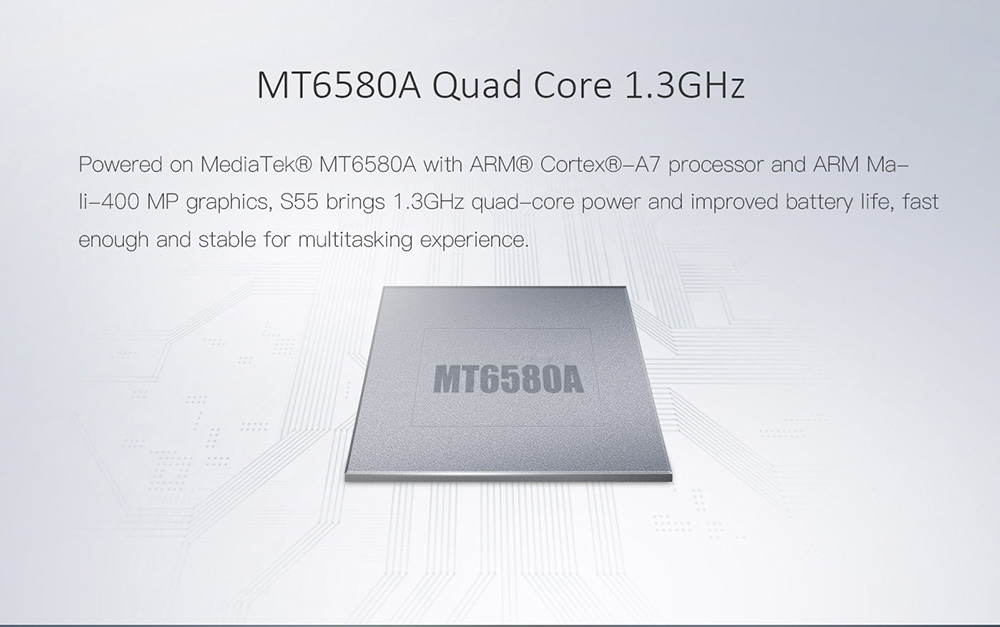 [HK Stock]Gretel S55 5.5 Inch HD Screen Smartphone Dual Rear Camera 16GB 8.0MP Cam MT6580A Quad Core Android 7.0 Touch ID 2600mAh - Gold