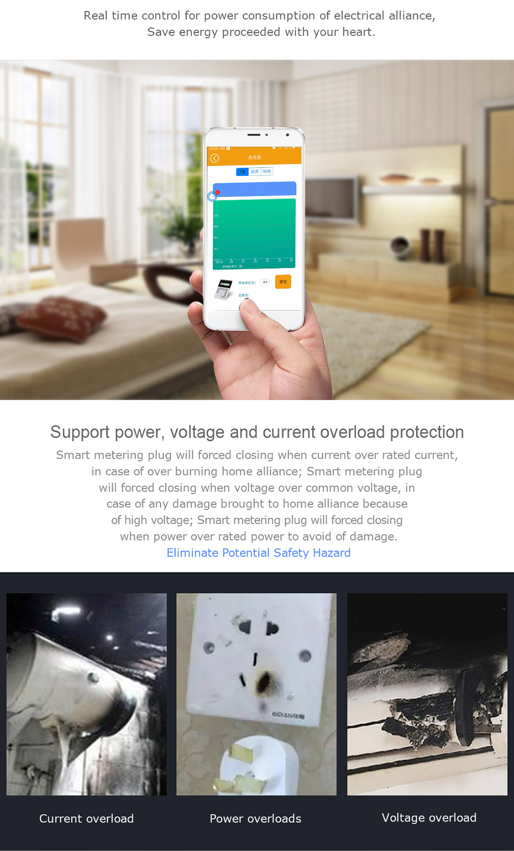 HEIMAN WS2SK-X Smart WiFi Plug Works with Amazon Alexa 110V-AC120V 16A APP Remote Control Timing Socket -White/EU Plug