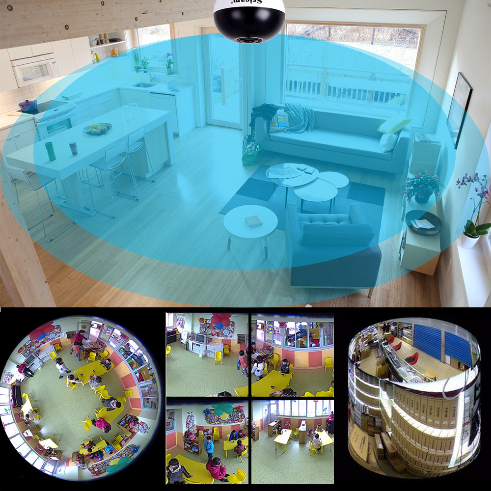 Sricam SP022 WiFi IP Camera Mini 360 Degree Panoramic 960P Two-way Intercom Night Vision Motion Detection Security Camera -White