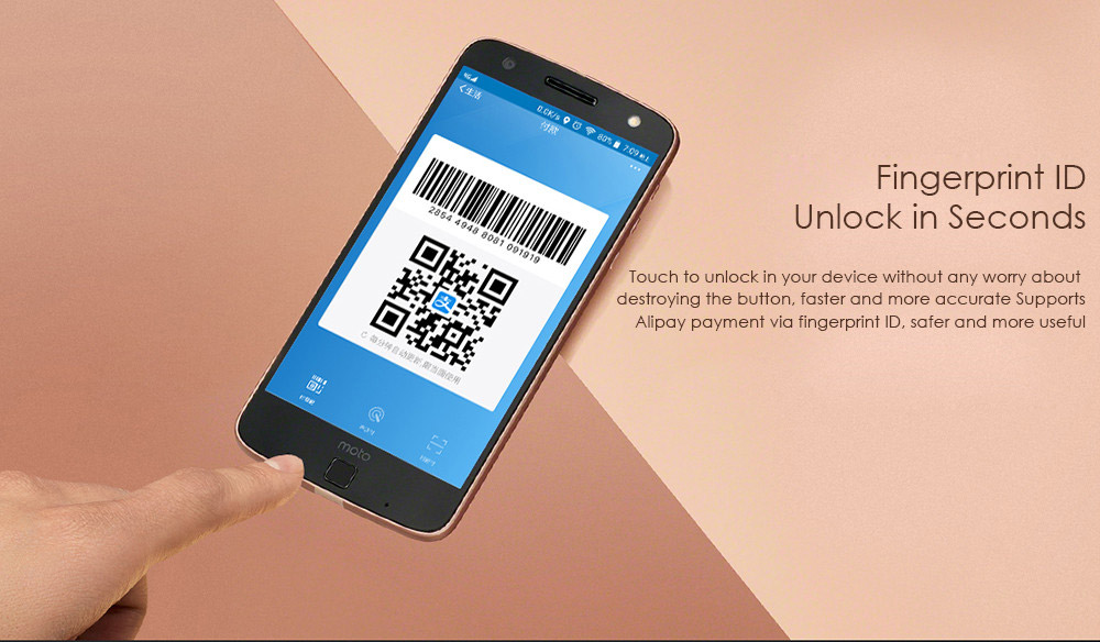 [HK Stock]Lenovo Motorola Moto Z XT1650-05 5.5 Inch Smartphone Snapdragon 820 Quad Core 4GB RAM 64GB ROM 13.0MP Cam Fingerprint - Black Gold