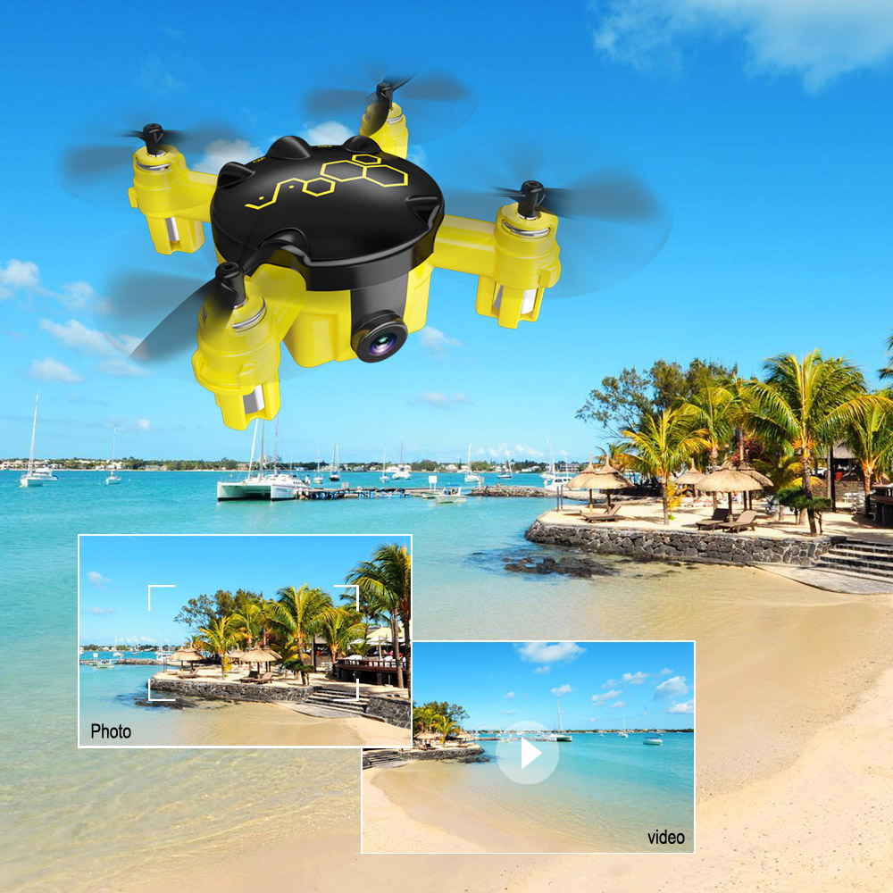 FQ777 FQ04 Beetle Mini Pocket Drone with Camera RTF Yellow