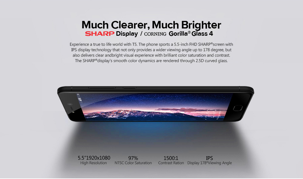 [HK Stock]LEAGOO T5 5.5 Inch Smartphone  13.0MP + 5.0MP Dual Rear Cam 13.0MP Front Cam 4GB 64GB MT6750T Octa Core Android 7.0 VoLTE Metal Body - Black