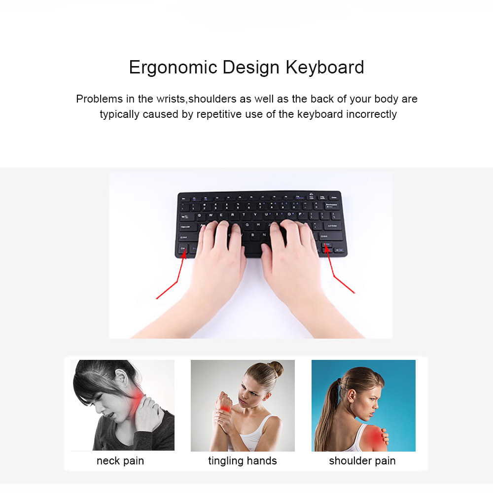 VORKE K1 Universal Bluetooth Folding Keyboard with Holder for iPad iPhone Android Phone Windows Tablets Windows Phone