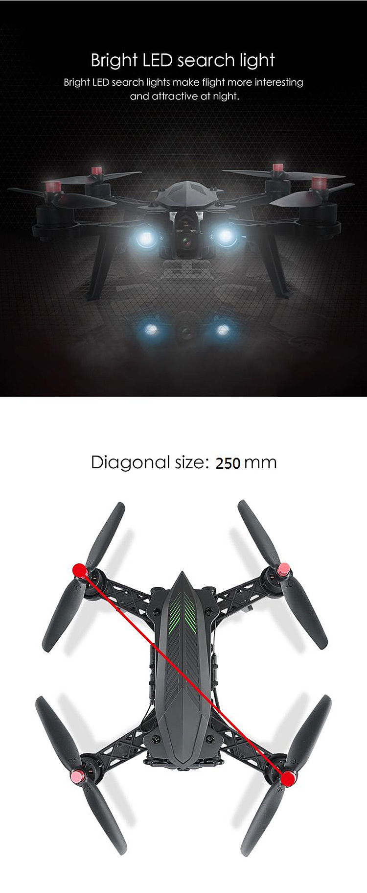 MJX Bugs 6 Brushless 5.8G FPV Racing Quadcopter with 720P HD Camera 4.3 Inch Monitor RTF - Black