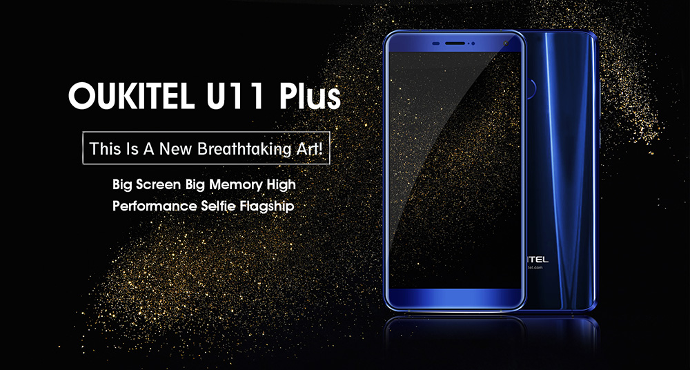 [HK Stock]Oukitel U11 Plus 5.7 Inch Smartphone FHD Screen 4GB RAM 64GB ROM MT6750T Octa Core 13.0MP Cam Android 7.0 Touch ID 3700mAh - Blue