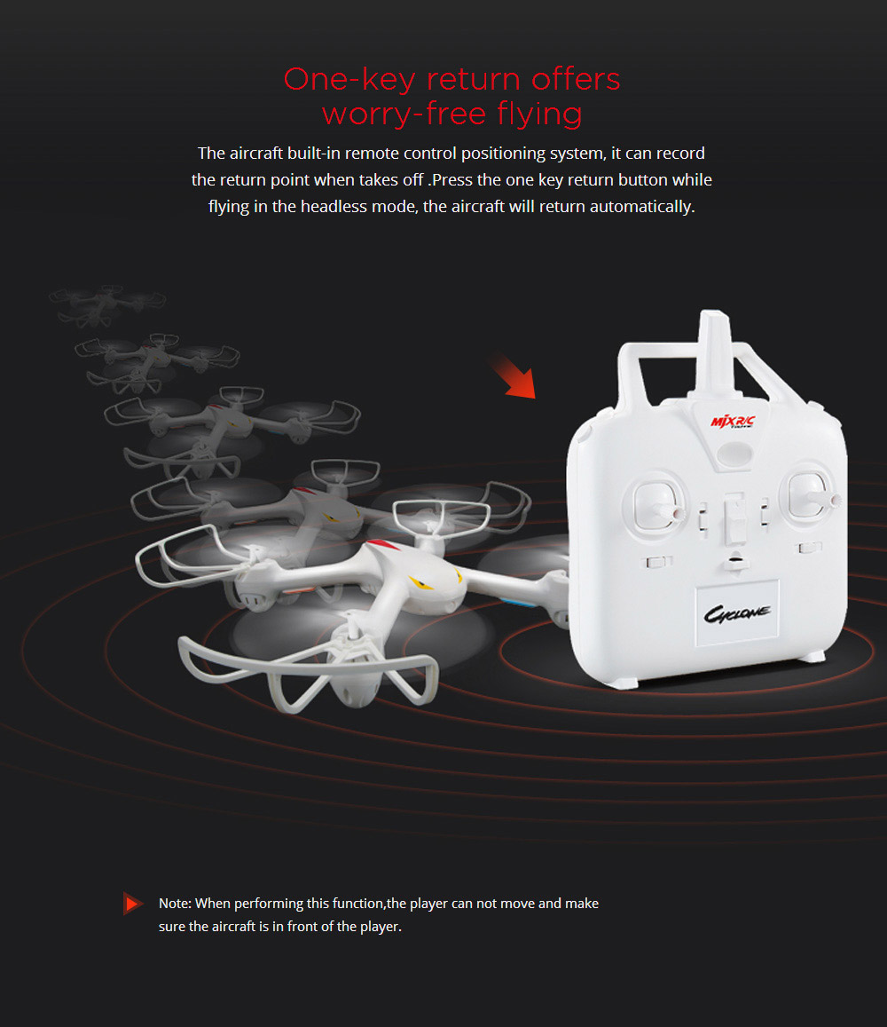 MJX X708 Cyclone 2.4G 6Axis Gyro RC Quadcopter with 3D Flips Headless Mode RTF - White