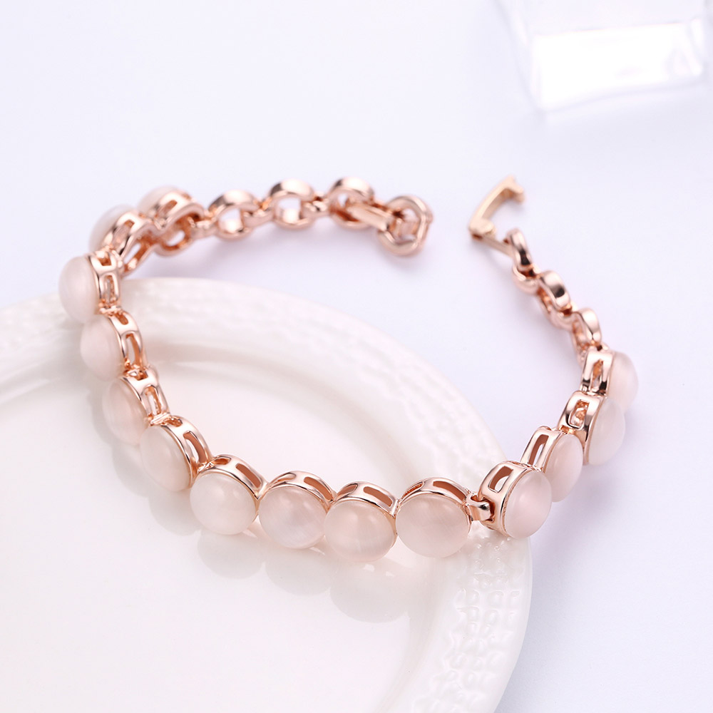 LKN18KRGPB141-B Fadhionable Bracelet Semi-Precious Stone -Rose Gold