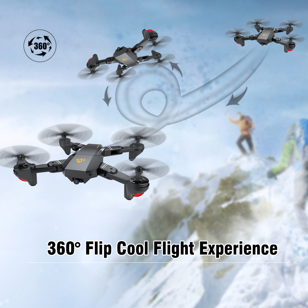 VISUO XS809W WIFI FPV Drone with Foldable Arm Headless Mode Camera RC Quadcopter RTF - Black
