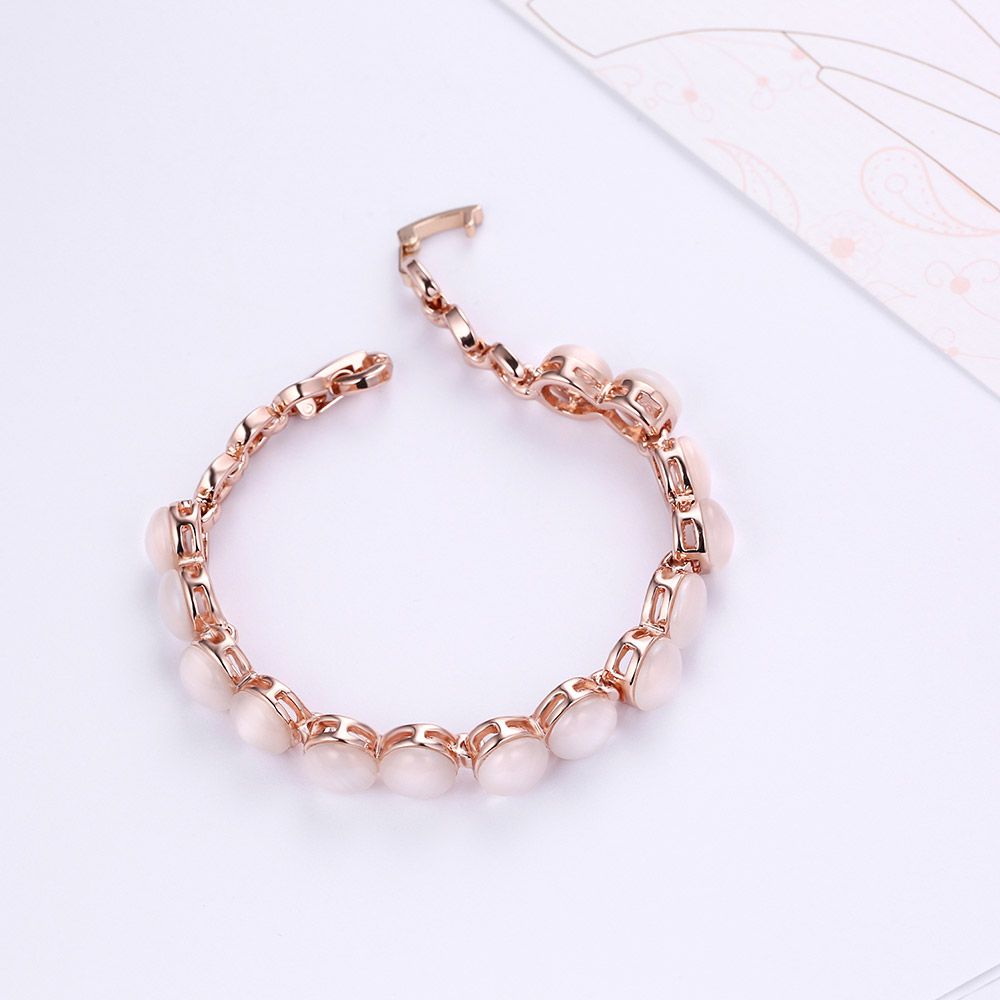 LKN18KRGPB141-B Fadhionable Bracelet Semi-Precious Stone -Rose Gold