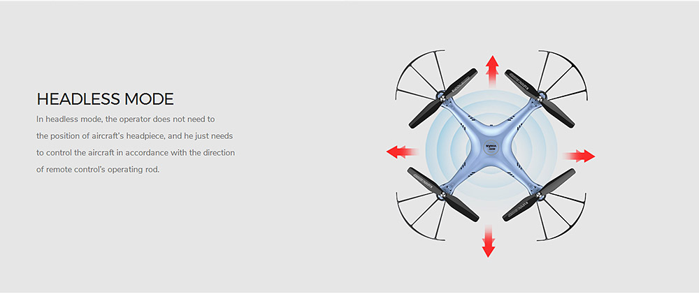 Syma X5HW WIFI FPV with 0.3MP HD Camera Altitude Hold 3D Roll 2.4G 4CH 6Axis RC Quadcopter RTF - Blue
