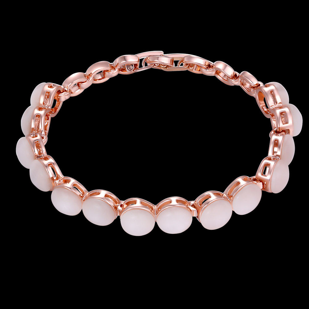 LKN18KRGPB141-B Fadhionable Bracelet Semi-Precious Stone -Rose Gold