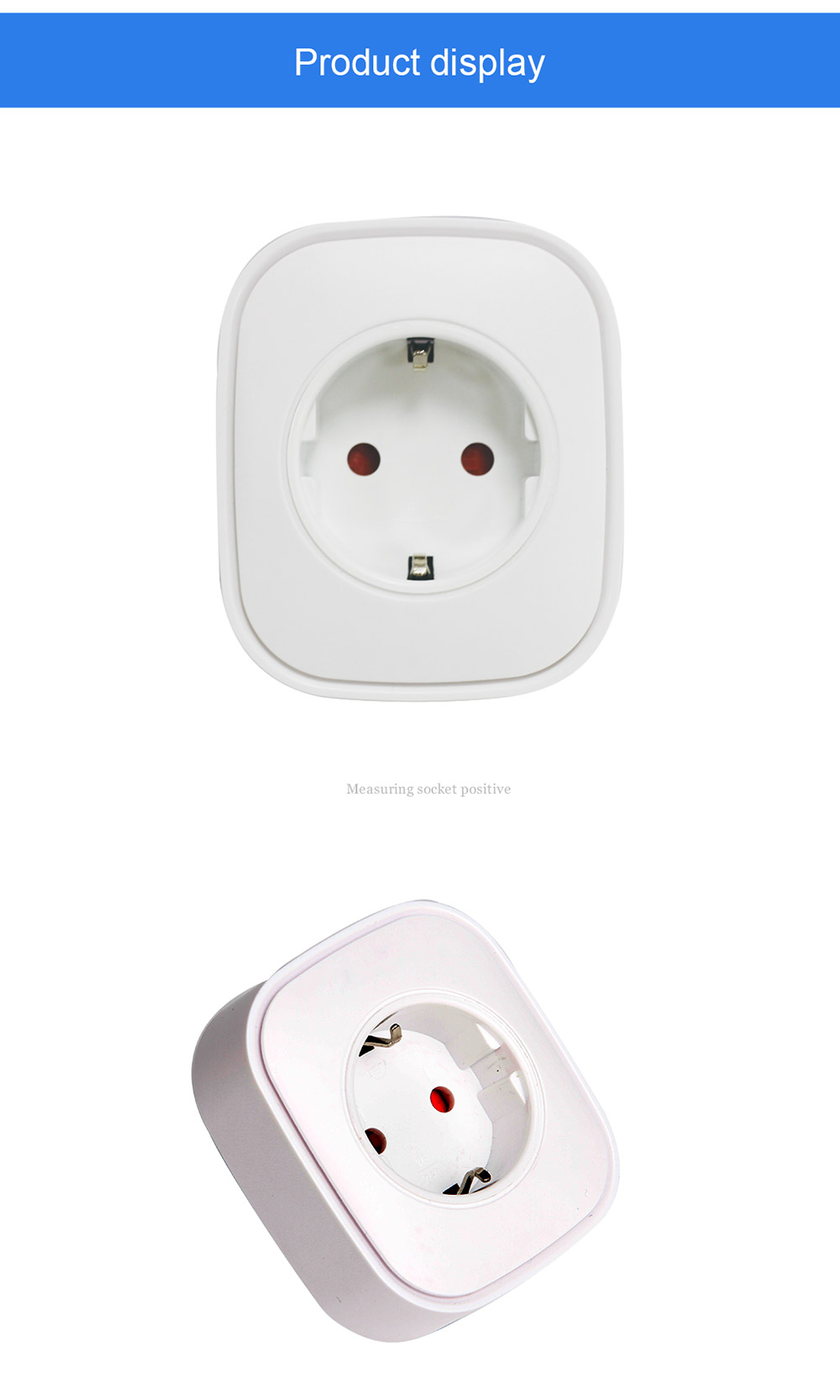 HEIMAN WS2SK-X Smart WiFi Plug Works with Amazon Alexa 110V-AC120V 16A APP Remote Control Timing Socket -White/EU Plug