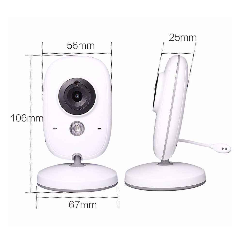 VB603 Baby Monitor with Two-way Audio Temperature 8 Lullabies Alarm Night Monitor -White