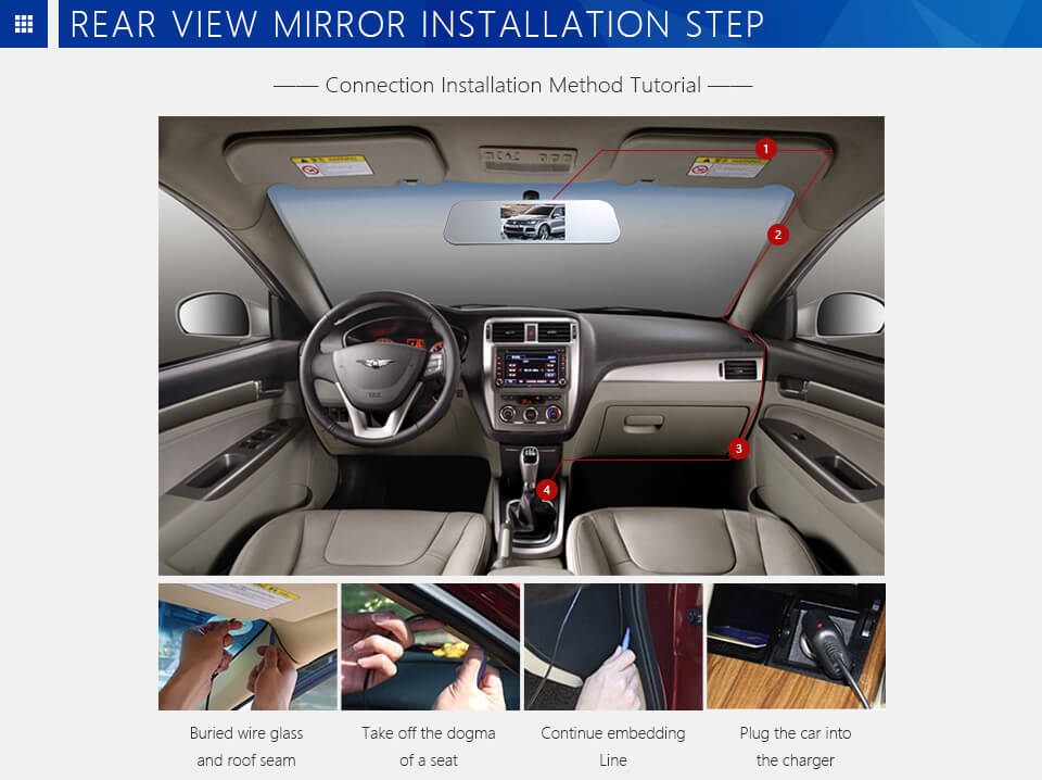 Anytek A80 5.0" Car DVR Dual Lens 1080P Car Dashboard Camera with 170 Wide Angle Front and Rear DVR HD Night Mode - Gray