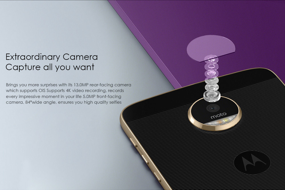 [HK Stock]Lenovo Motorola Moto Z XT1650-05 5.5 Inch Smartphone Snapdragon 820 Quad Core 4GB RAM 64GB ROM 13.0MP Cam Fingerprint - Black Gold