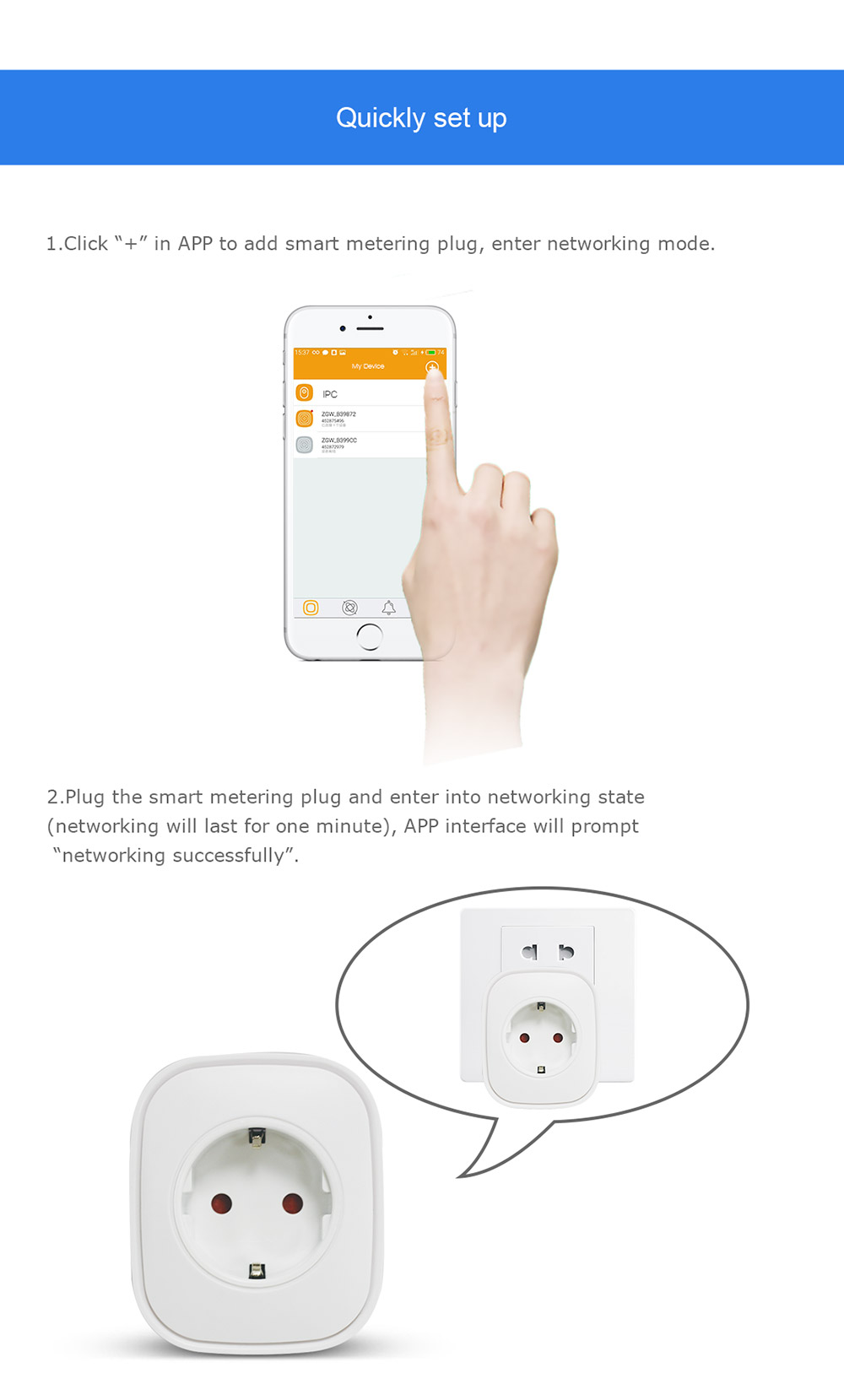 HEIMAN WS2SK-X Smart WiFi Plug Works with Amazon Alexa 110V-AC120V 16A APP Remote Control Timing Socket -White/EU Plug