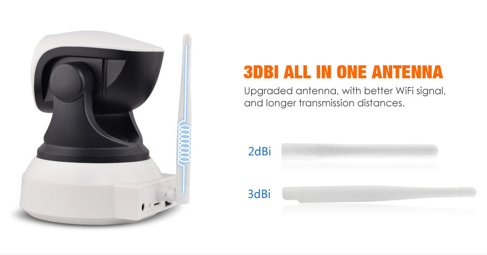 Vikcam C7824WIP WiFi 720P IP Camera Built-in IR-cut ONVIF2.0 Motion Detection Night Vision P2P PT CMOS Sensor Security Camera -White