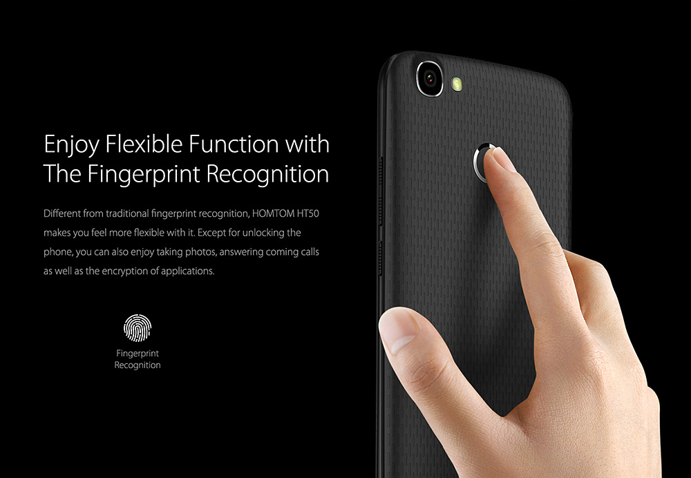 [HK Stock]HOMTOM HT50 5.5 Inch Smartphone HD Screen 3GB RAM 32GB ROM 13.0MP Cam MT6737 Quad Core Android 7.0 Touch ID Fast Charge - Blue