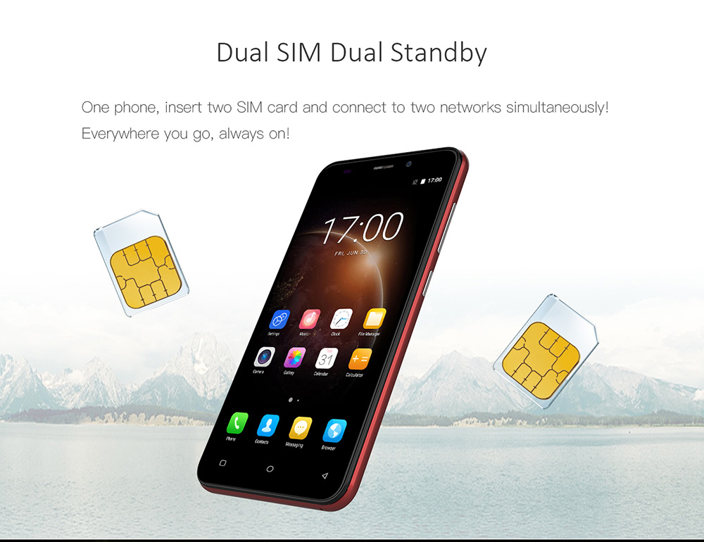 [HK Stock]Gretel S55 5.5 Inch HD Screen Smartphone Dual Rear Camera 16GB 8.0MP Cam MT6580A Quad Core Android 7.0 Touch ID 2600mAh - Gold