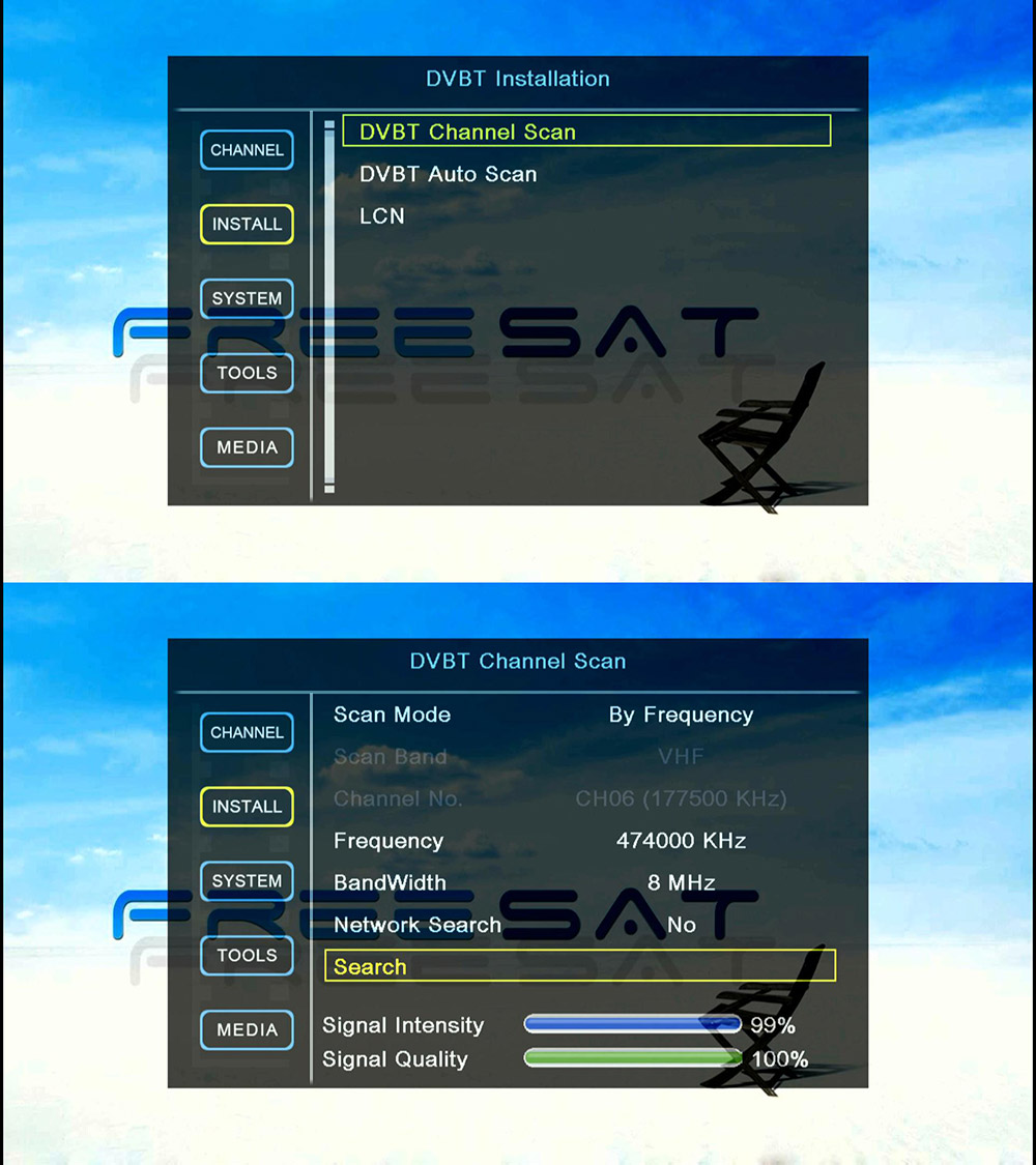 Freesat V7 Full HD DVB-T/T2 Set Top Box Terrestrial Satellite Receiver  Dolby AC-3 Logic