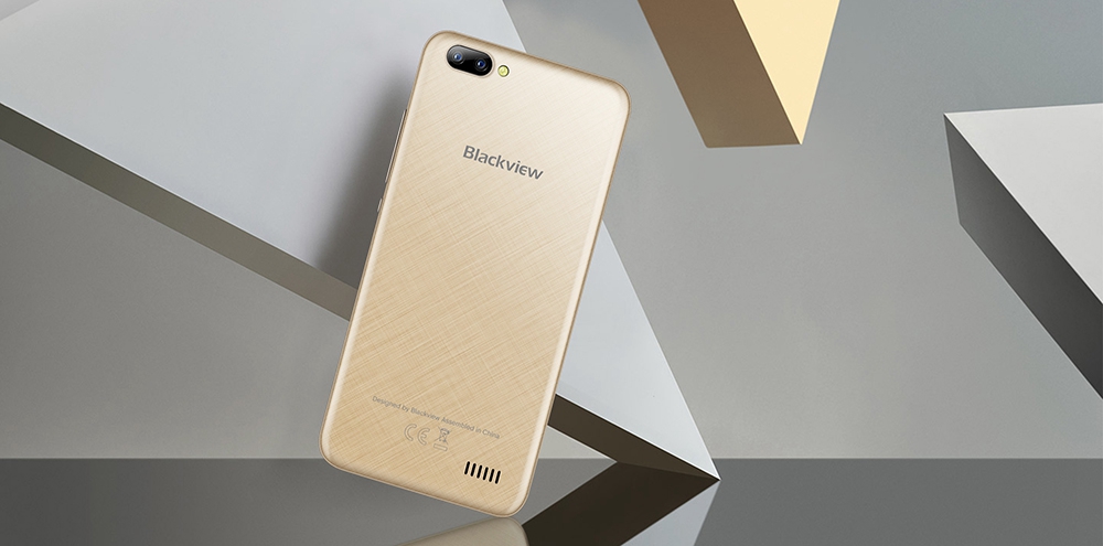 [HK Stock]Blackview A7 5.0 Inch Smartphone HD Screen Dual Rear Camera 8GB MT6580A Quad core Android 7.0 2800mAh - Gold