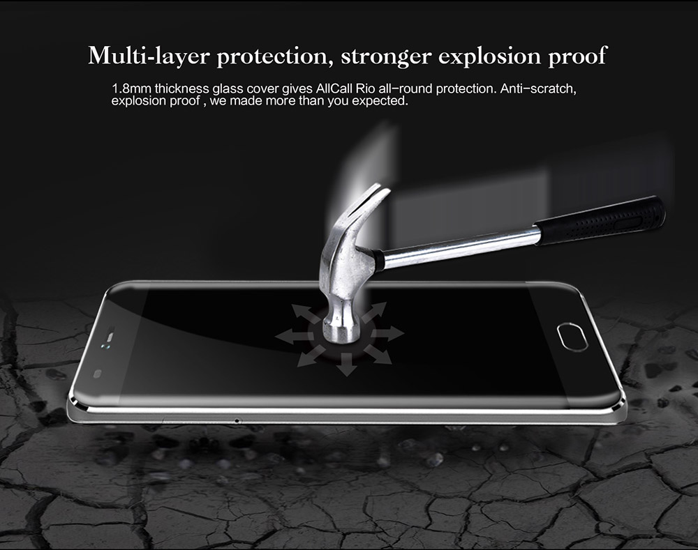 AllCall Rio 5.0 Inch Smartphone 3D Dual Curved Screen Dual Rear Camera 16GB ROM MTK6580A Quad Core Android 7.0 Metal Body OTG - Gold