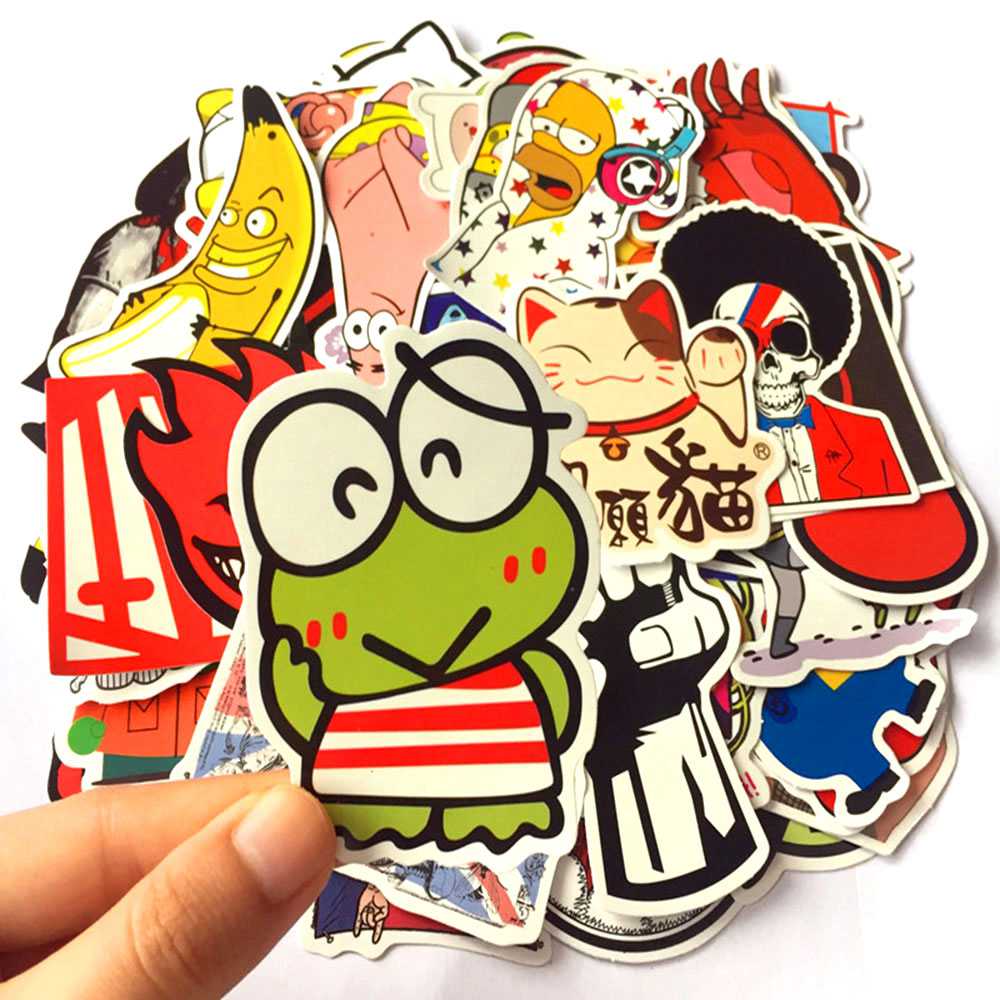 50 PCS Mixed Sticker for Car Fridge Phone DIY Skateboard Laptop Luggage Snowboard Motorcycle - I