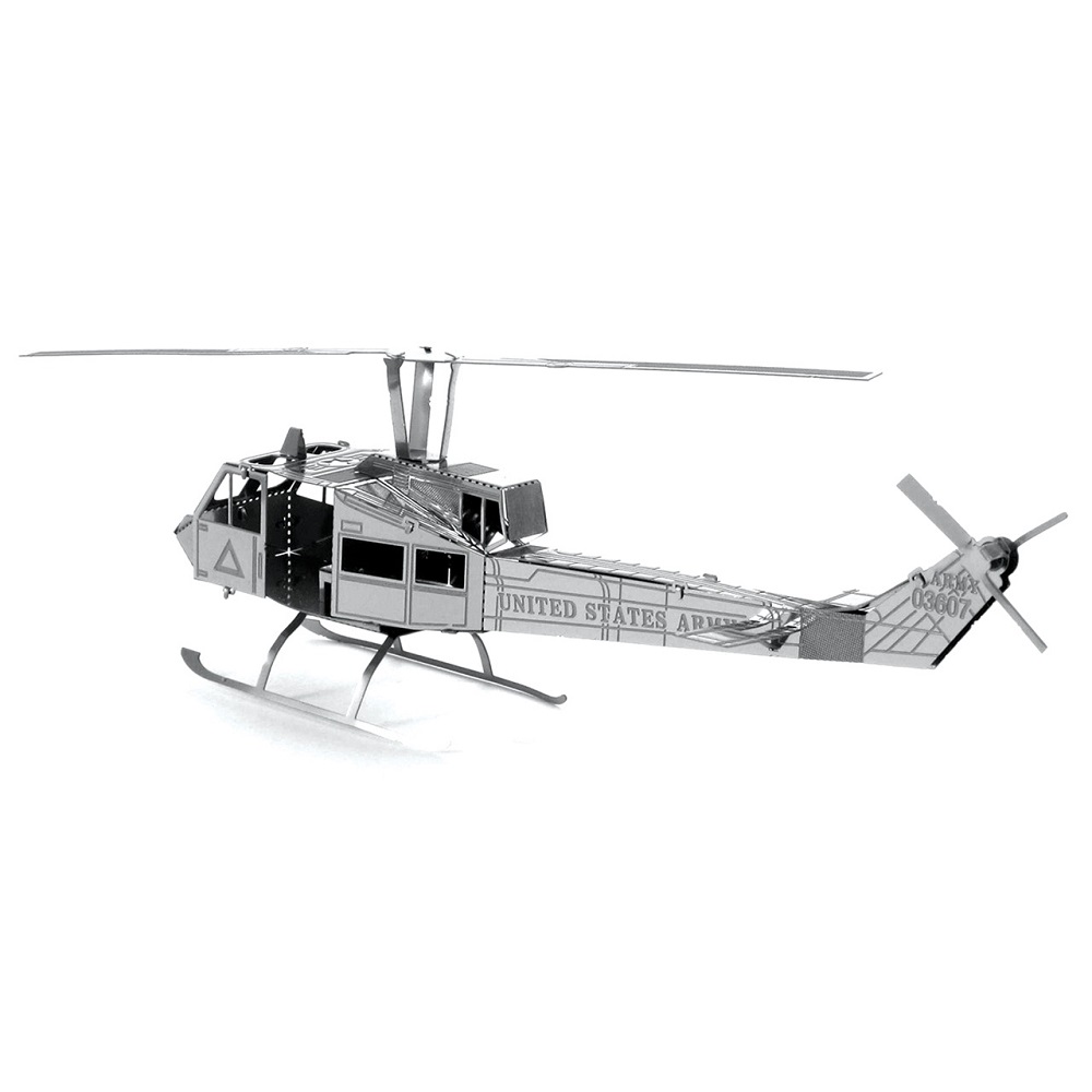 Finger Rock 3D Puzzles Metal Model Military Fighter Airplane Helicopter Plane DIY Toy Gift - Huey Helicopter