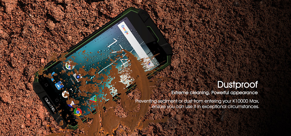 [HK Stock]OUKITEL K10000 MAX 5.5 Inch IP68 Waterproof Smartphone 10000mAh Corning Gorilla Glass FHD Screen 16.0MP Cam 3GB 32GB MT6753 Octa Core Android 7.0 Touch ID Type-C Fast Charge - Black