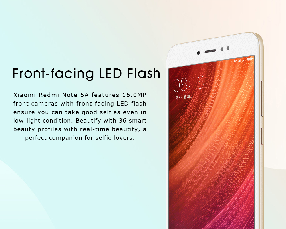 Xiaomi Redmi Note 5A 5.5 Inch  4G LTE Smartphone HD Screen 3GB 32GB 16MP+13MP Cam Snapdragon 435 Octa Core Android 7.1 IR Remote Control VoLTE Touch ID - Gray