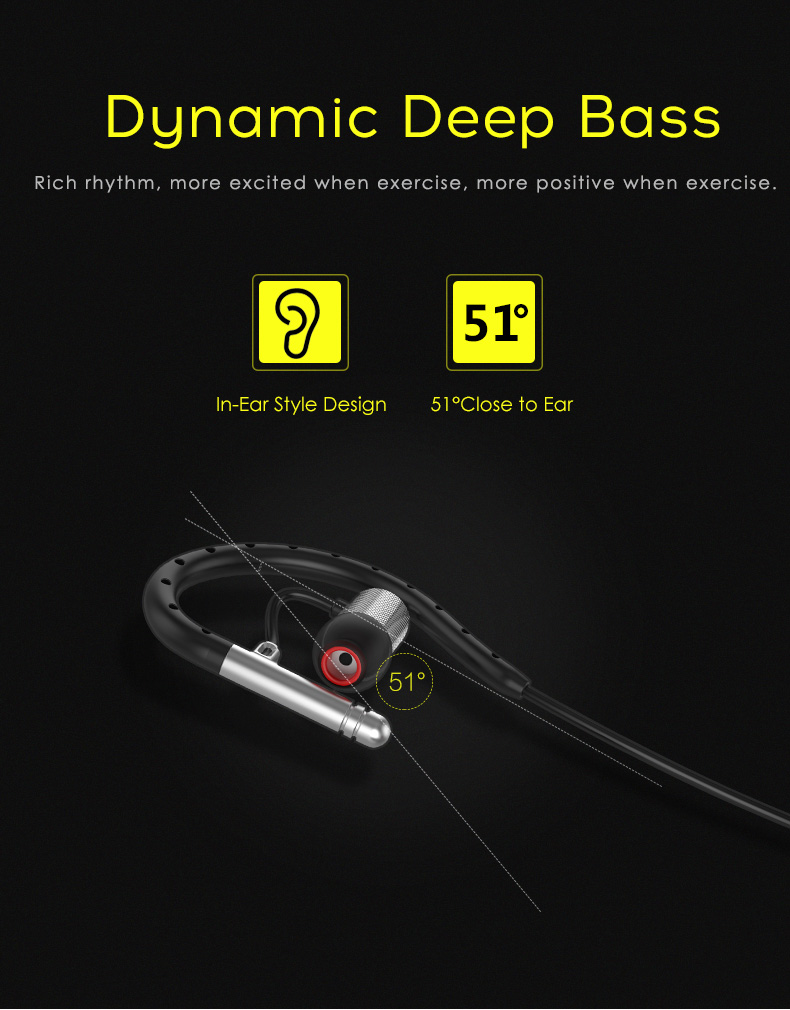 Yuer S503 Wireless Bluetooth Headphones with Mic Noise Reduction Stereo Sound APT-X Earphones - Black