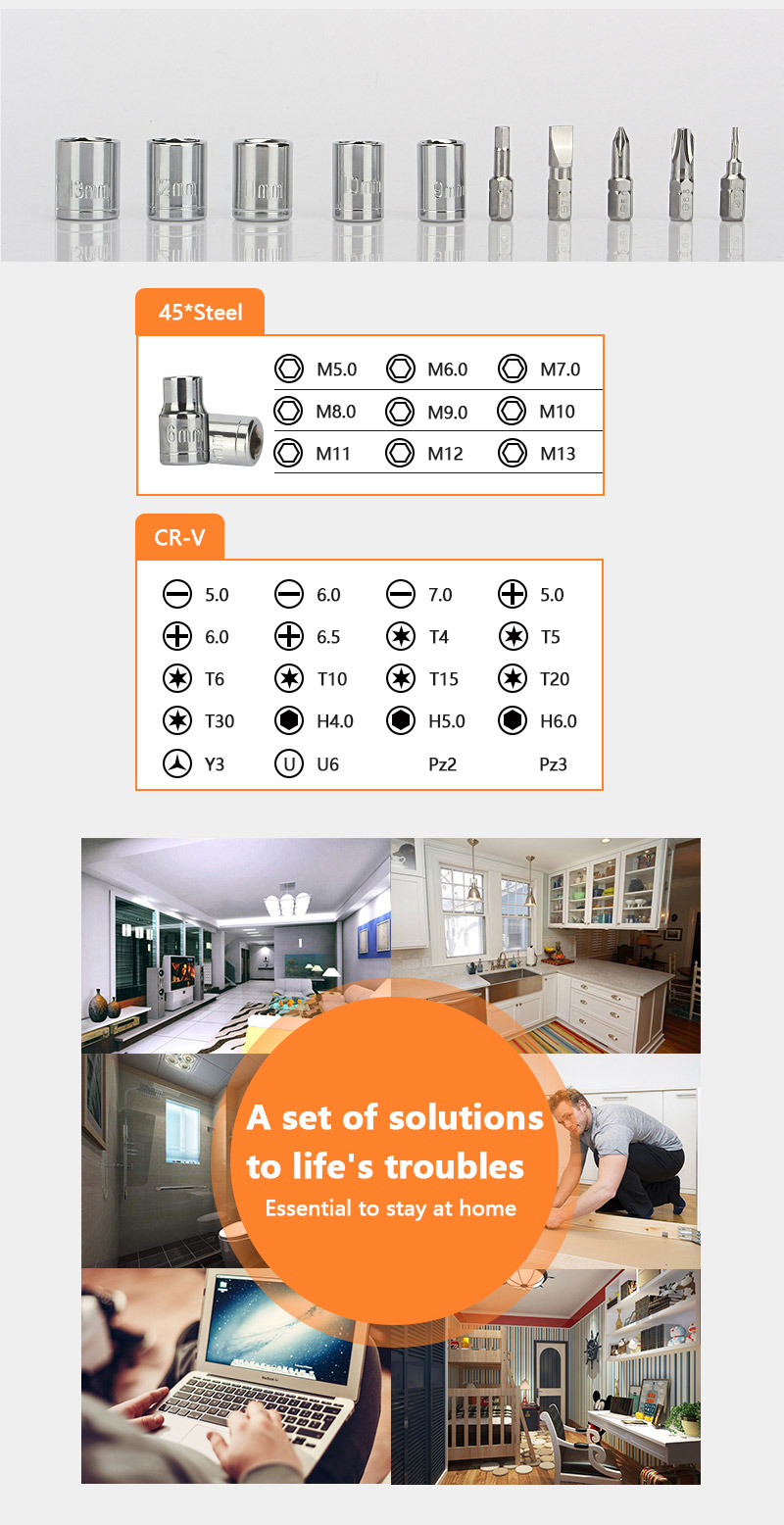JAKEMY JM-6095 33 in 1 Screwdriver Set Disassembled Repair Tool for Household Phones PC Repairing