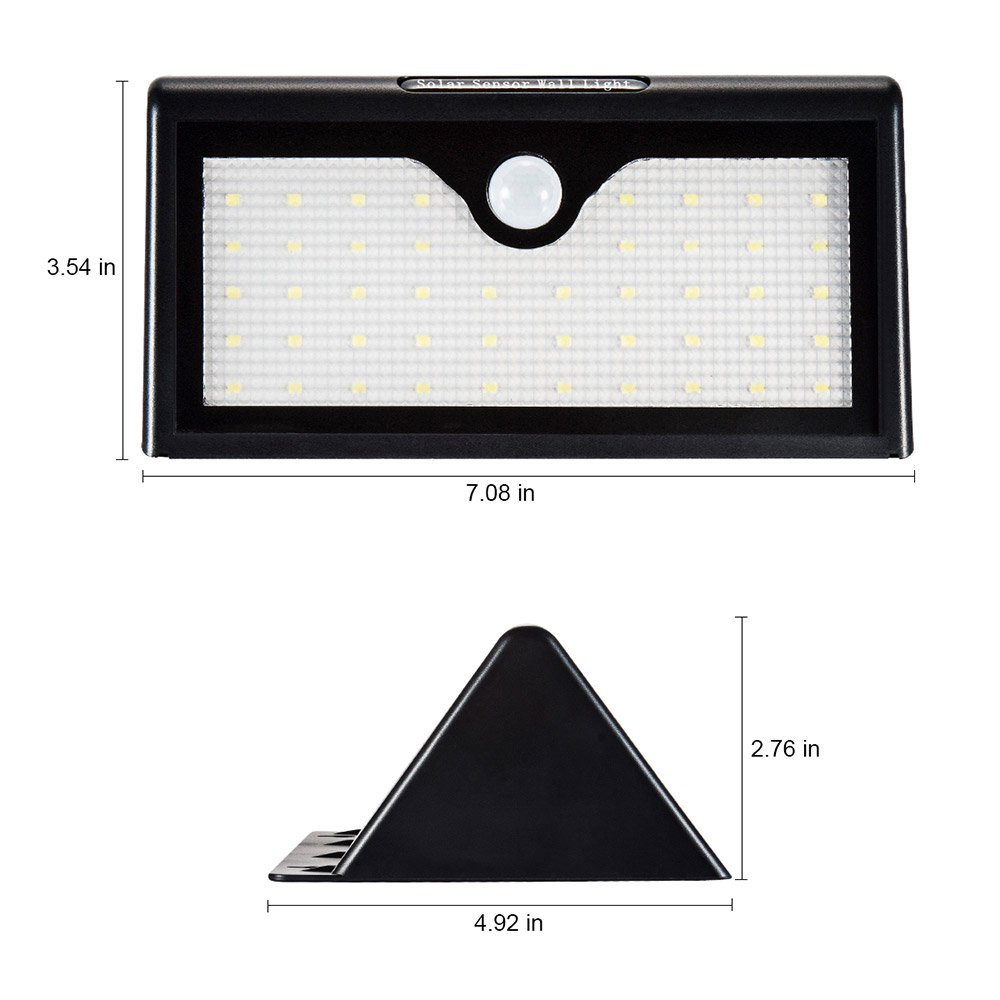 L806B Solar Light IP65 Waterproof Outdoor 46 LED Light Solar Motion Sensor Light -Black