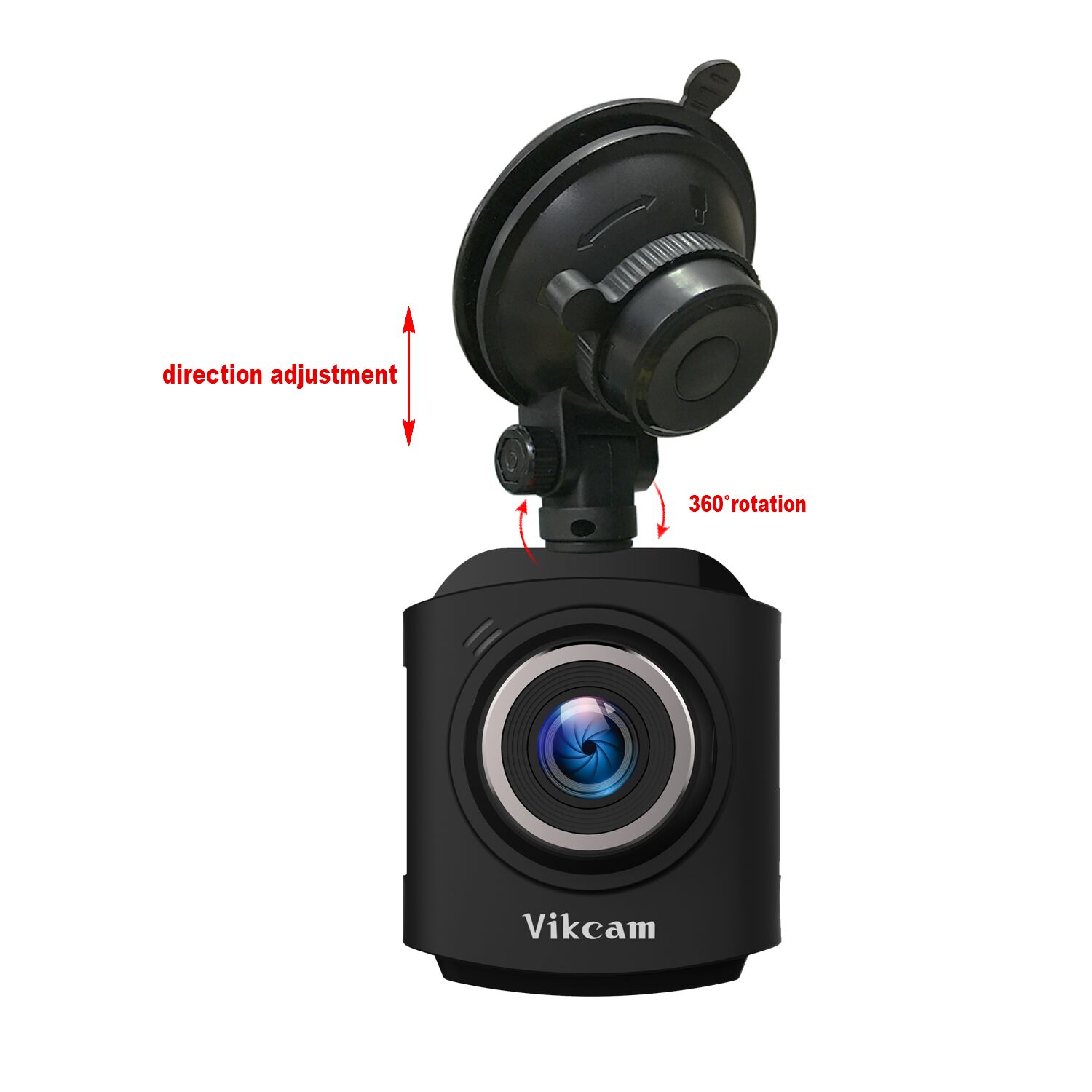 [HK Stock] Vikcam DR60 Car DVR Ambarella A12A25 Sony IMX323 2.0 Inch TFT Dashcam 177 Degree Wide View Angle G-sensor HDR Function 1920*1080 30fps - Black