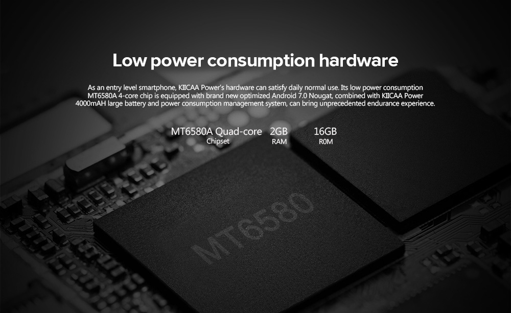 [HK Stock]LEAGOO KIICAA Power 5.0 Inch Smartphone Dual Rear Camera HD Screen MTK6580A 2GB 16GB Android 7.0 4000mAh Touch ID - Black