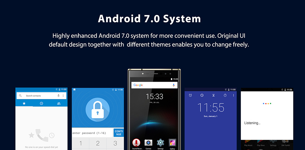 OUKITEL K3 5.5 Inch 4G LTE Smartphone 6000mAh Battery 4GB RAM 64GB ROM 16MP MT6750T Octa Core Android 7.0 Four Cameras Touch ID - Black