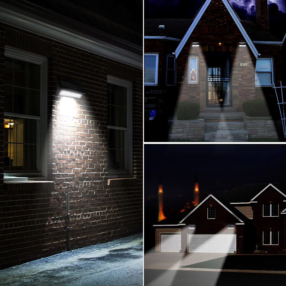 L806B Solar Light IP65 Waterproof Outdoor 46 LED Light Solar Motion Sensor Light -Black