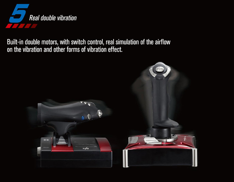 PXN-2119II Flight Game Controller Simulation Game Rocker Dual Motor Vibration - Black