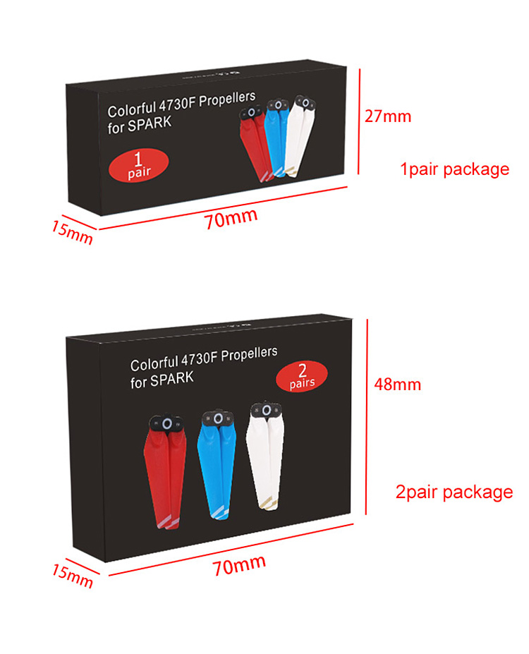 1Pair 4730F Foldable Quick Release CW CCW Propeller for DJI Spark - Red