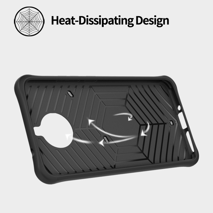 Black Moto E4 plus Case Armour Series Protective Phone Case 360 Degree Rotating Bracket Stand Cover