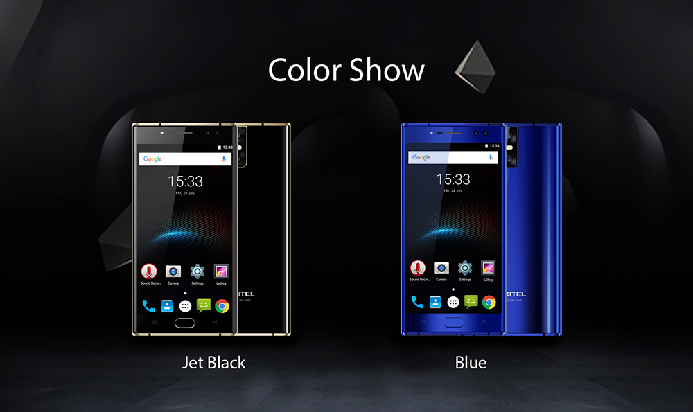 OUKITEL K3 5.5 Inch 4G LTE Smartphone 6000mAh Battery 4GB RAM 64GB ROM 16MP MT6750T Octa Core Android 7.0 Four Cameras Touch ID - Black