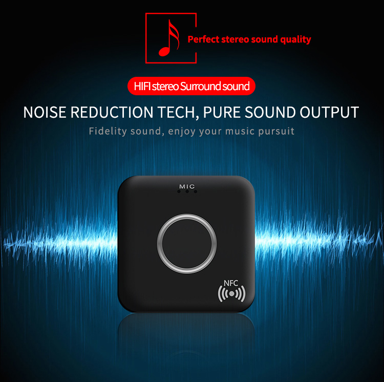 B7 Bluetooth Audio Receiver Hands-free Call NFC Noise Reduction - Black