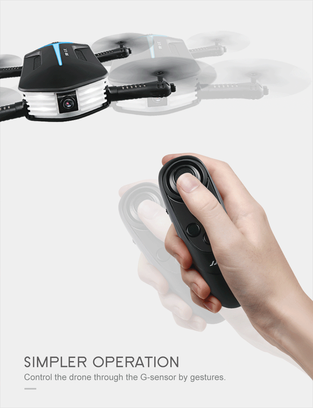 JJRC H37 Mini Baby Elfie WIFI FPV Foldable Drone with HD 720P Camera Beauty Mode Altitude Hold RC Quadcopter RTF - Black