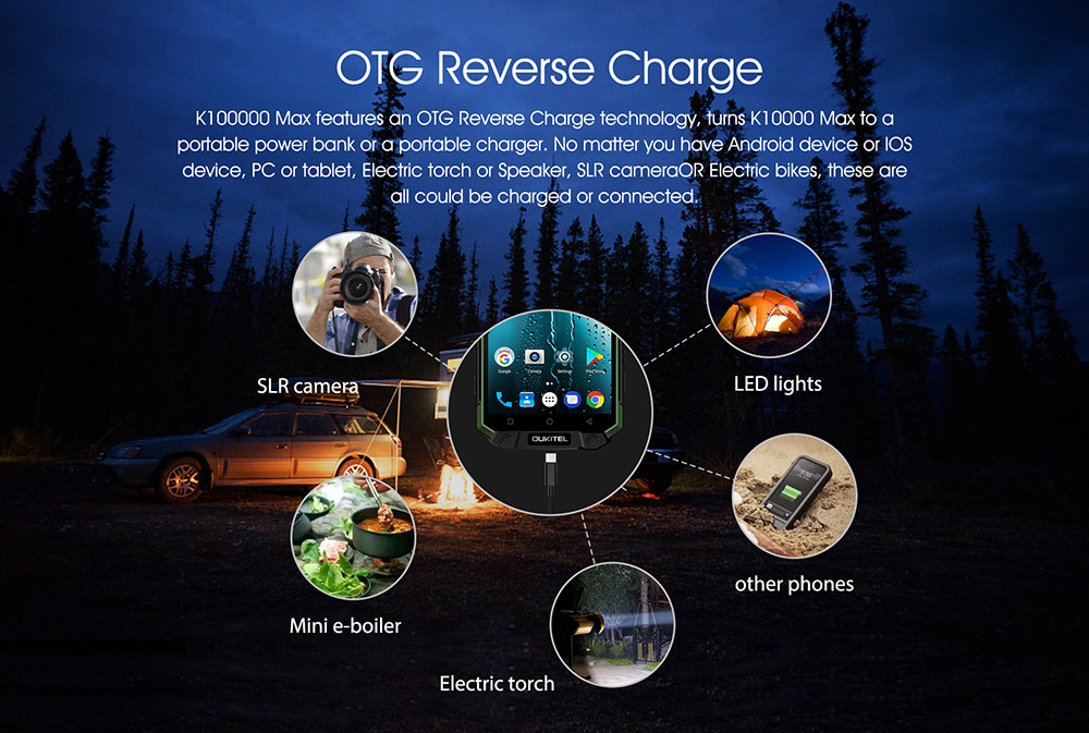 [HK Stock]OUKITEL K10000 MAX 5.5 Inch IP68 Waterproof Smartphone 10000mAh Corning Gorilla Glass FHD Screen 16.0MP Cam 3GB 32GB MT6753 Octa Core Android 7.0 Touch ID Type-C Fast Charge - Black