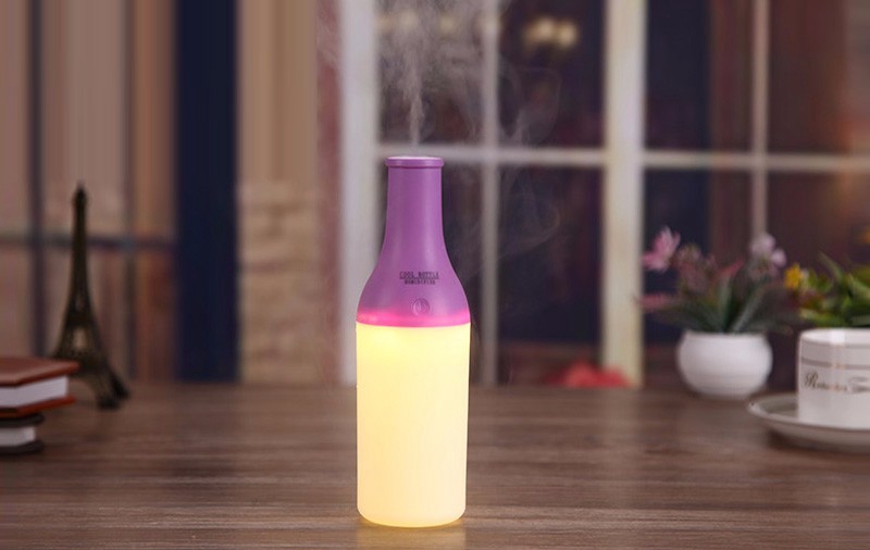 Mini USB 3 in 1 Bottle Humidifier Practical Aromatherapy Machine LED Night Light 180ML -Pink