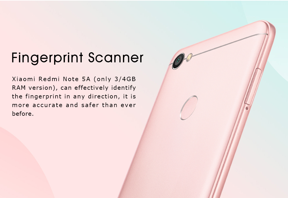 Xiaomi Redmi Note 5A 5.5 Inch  4G LTE Smartphone HD Screen 3GB 32GB 16MP+13MP Cam Snapdragon 435 Octa Core Android 7.1 IR Remote Control VoLTE Touch ID - Gold